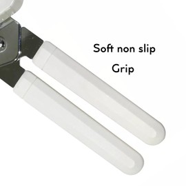 Heavy Duty Stainless Steel Can Opener with Good Grip Handle and Built-in Bottle Opener