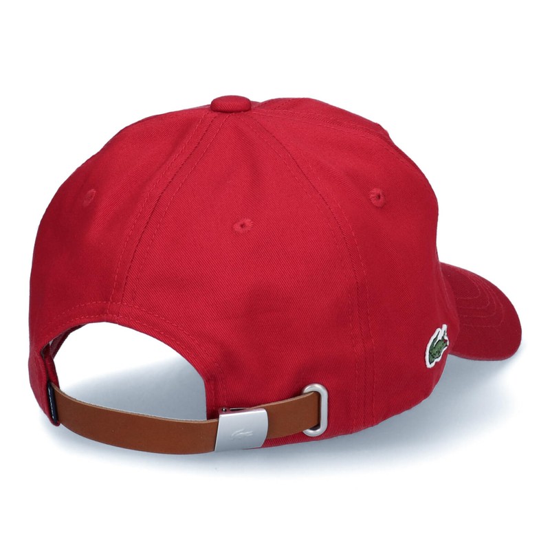 Lacoste Leather Belt Side Logo Cap (Red), red