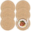 Woven Placemats, 6PCS Rattan Placemats, 30cm Handmade Weave Placemat, Natural