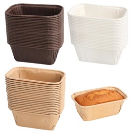 UOCAI 150 Pezzi Stampi in Carta, Pirottini di Carta per Muffin Pirofila Usa, Teglia da Forno Rettangolare per Mini Plumcake, Pane, Pagnotta, Torte, Muffin 8 * 4 * 4cm