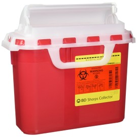 B-D Sharps Containers, 5.4 Quarts, Red