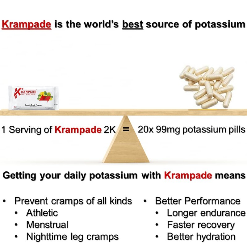 Krampade Original 2K - 2000mg High Potassium Cramp Relief Electrolyte