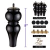MAOHAM Wood Furniture Legs 8 inches Black,Wood Table Legs,Couch Legs
