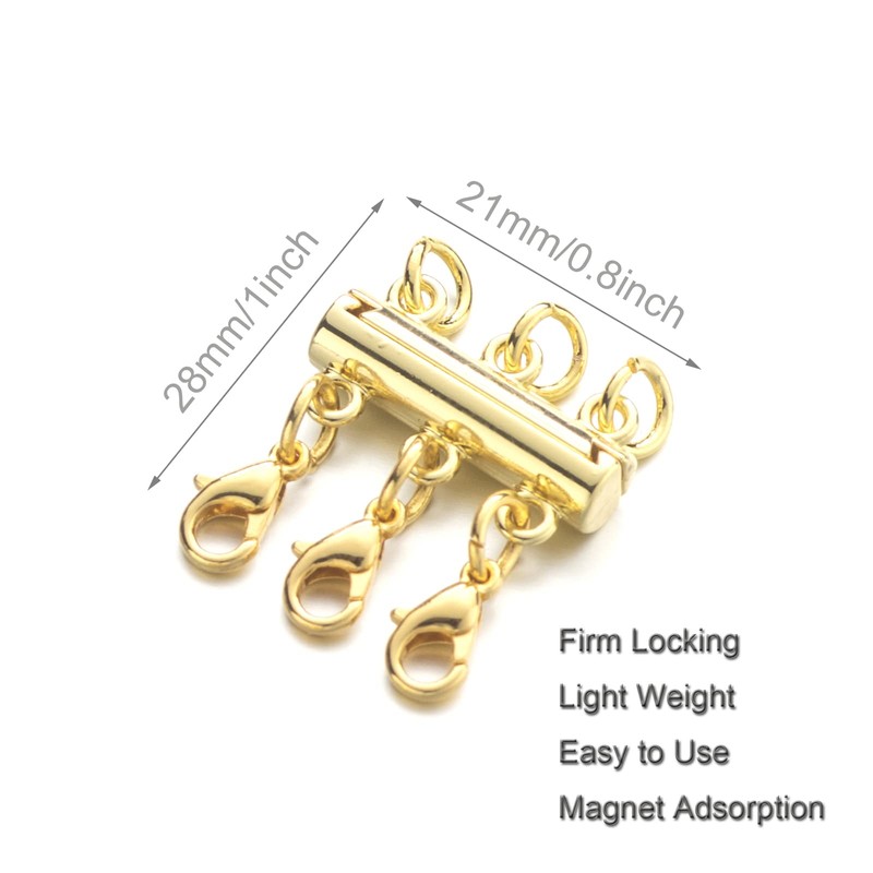 Zpsolution Layered Necklace Clasp, Locking Magnetic Multiple Necklace Clasp Without