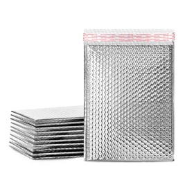 8NET 6x6.5" Cool Shield Thermal Bubble Mailers, Case of 150 Foil Matte Glamour Mail Envelopes, Self Sealing Adhesive Water Tear and Puncture Resistant Cool Shipping package