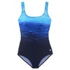 Lascana Women's Swimming Costume, Blue Patterned