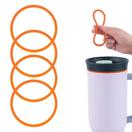4pcs Gasket Replacement for Owala 40oz Tumbler, Silicone O Ring Water Bottle Ring Seal Lid Gasket Replacement Parts Accessories Compatible with Owala 40oz Stainless Steel Cup (Orange)