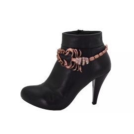 Unbranded Women Bronze Metal Boot Chain Bracelet Anklet Shoe Scorpion Charm Goddess Look