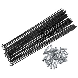 X AUTOHAUX 36 Pcs Bicycle Steel Spokes 14G Bike Spoke 220mm Length with Nipples for Most Bicycle