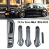 5Pcs/Set Carbon Fiber Texture Interior Door Grab Handle Cover Switch
