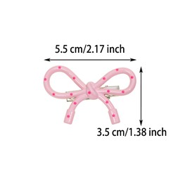 Penta Angel Small Bow Hair Clips 6Pcs Resin Bowknot Hair Pin Clips Coquette Party Accessories for Women (Pink)
