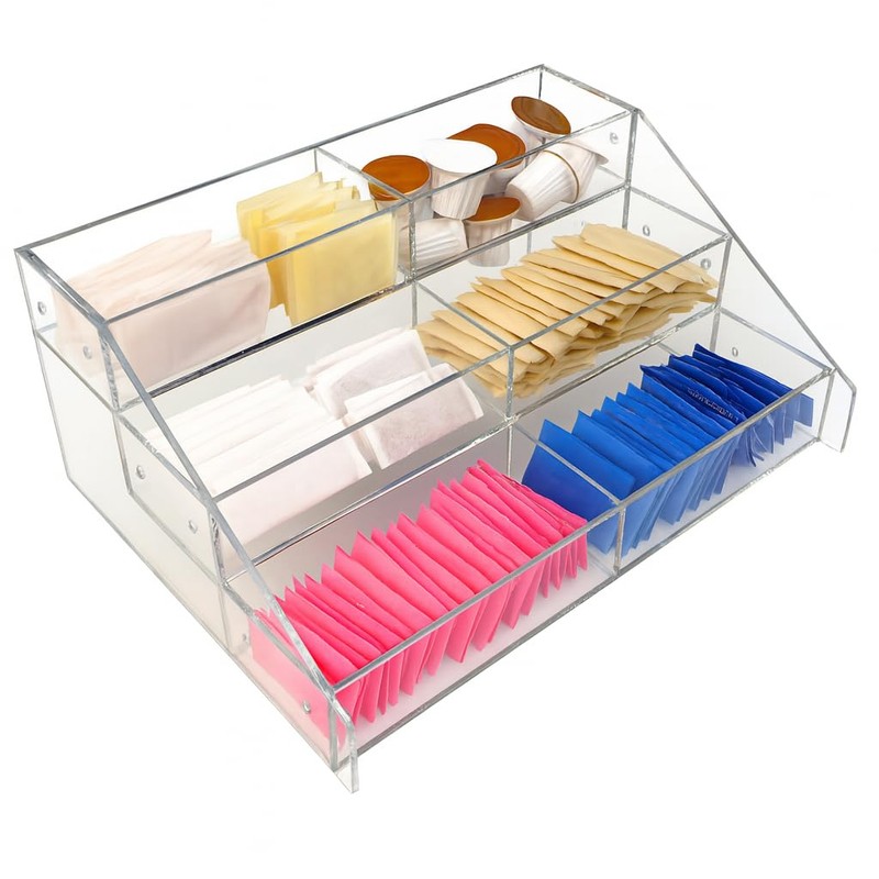 Clear Acrylic 3-Tier Organizer with 6 Equal Compartments – Countertop
