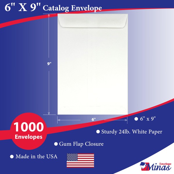 1000 Minas Envelope 6" x 9" Catalog Envelope (Open End)