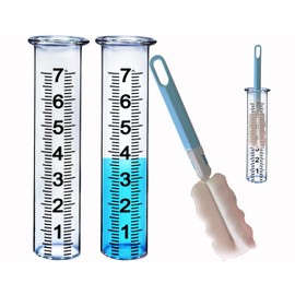 JMBay JMBay rain Gauge Replacement Tube Glass, 7 inch Glass rain Gauge Replacement Tube with Lip, rain Gauge Tube Outdoor for Yard Garden, with Clean Tube Brush, Best Rated,2 Packs