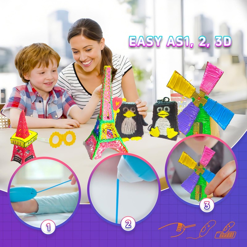 Topus 150Pcs 3D Pen Filament Refills Compatible with 3Doodler Start+