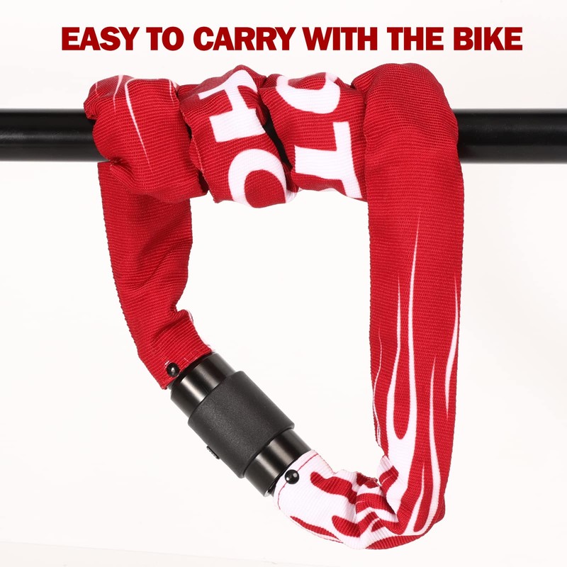 Bicycle Lock High Security with Key, 100 cm Length E