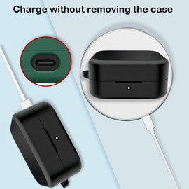 USTIYA Case for CMF by Nothing Buds in-Ear Wireless Headphones Protection Cover Full-Body Soft Silicone with Keychain Headphone Accessories Funda Carcasa (Black)