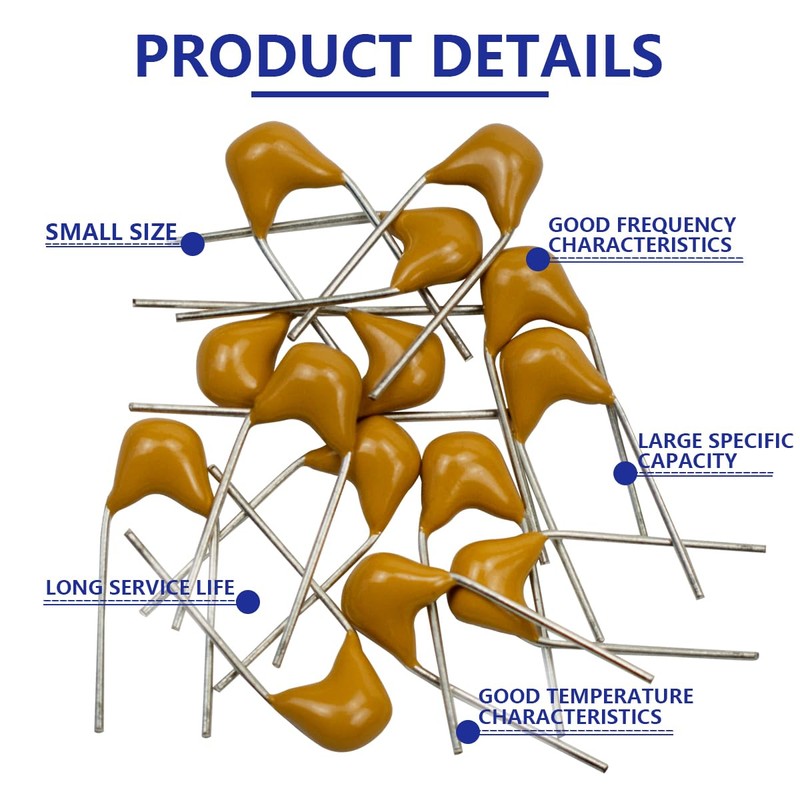 Innfeeltech 100pcs 50V 1nF Monolithic Ceramic Capacitor Yellow Electronic Accessories