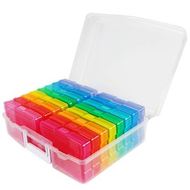 novelinks Photo Case 4" x 6", 16 Inner Photo Keeper Photo Organizer Photos Storage Containers Box for Photos (Multi-Colored)