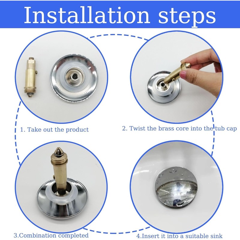 Zhenghebuy Pop Up Sink Plugs,Pop Up Click Clack Plug,Bathroom Sink
