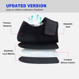 MIAYOHO Plantar Fasciitis Heel Cups for Heel Pain 【Updated Version】 Protectors Sleeves Pads, Support for Spur, Women and Men (Black, M 5-8 / W 6-9.5)
