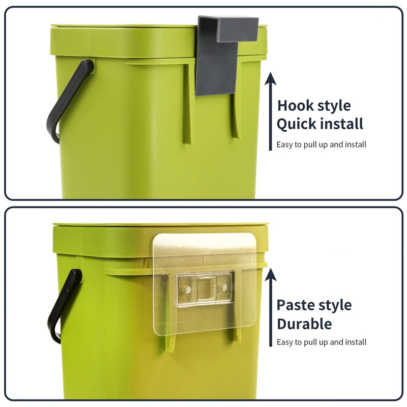 Spesh 2 Pcs (3L+5L) Food Waste Bins Hanging Trash Cans