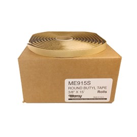 Marcy Adhesives 3/8" Round Butyl Tape 15' Roll Auto Glass Adhesive Soft Seal