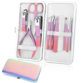 Aceoce Set de Manicura para Mujer, Kit Profesional de Manicura Y Pedicura, Cortauñas Ultra Afilados, Herramientas para El Cuidado de Las Uñas, Recortador de Cutículas, Kit de Aseo con Estuche de Viaje