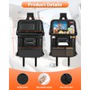2 Pack Leather Car Backseat Organizer with Foldable Table Tray,