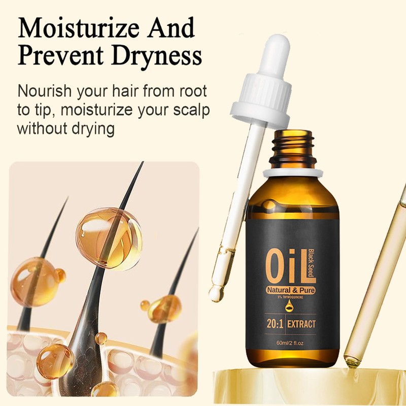 Black Seed Hair Oil-Cold-Pressed,2fl Oz Turkish Black Cumin Seed Oil