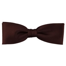 TigerTie Pre-Tied Slim Bow Tie Plain + Box, dark brown