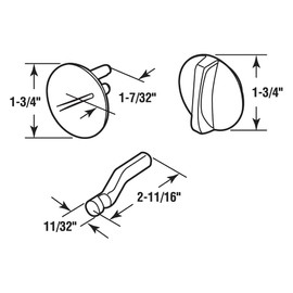 Prime-Line 658-6614 Concealed Latch Knob Set with Offset Bolt, Cast Zamak, Chrome Plated (Single Pack)