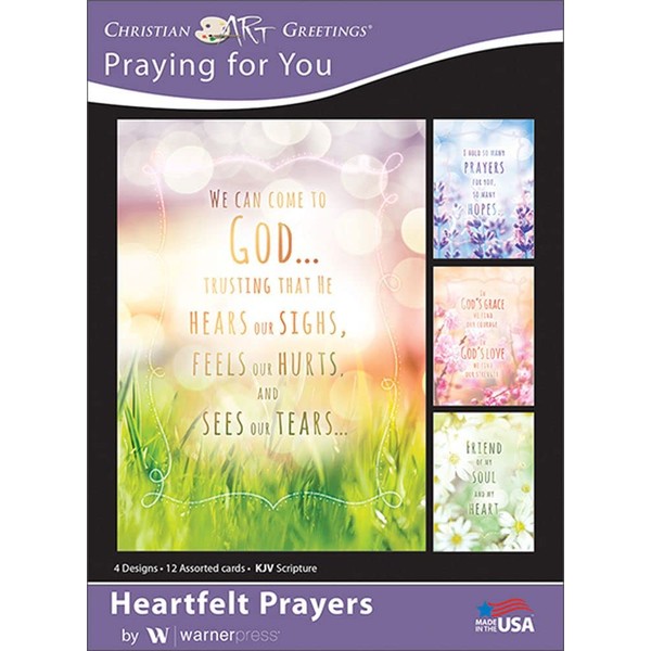Heartfelt Prayers - Praying for You Greeting Cards _ KJV Scripture - (Box of 12)