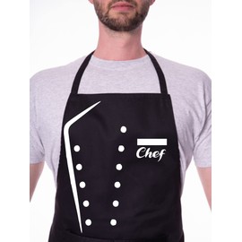 Print4U Chef Funny Apron Novelty Baking BBQ Cooking BBQ with 2 Pockets Red