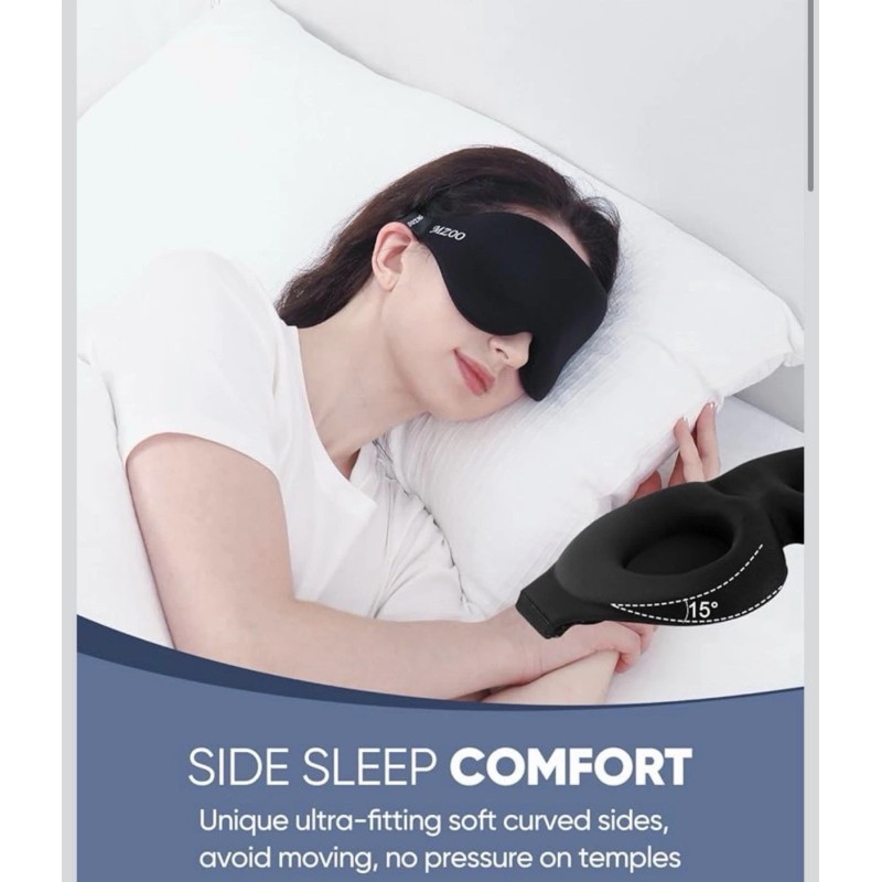 MZOO Luxury Sleep Eye Mask for Side Sleepers, Men &