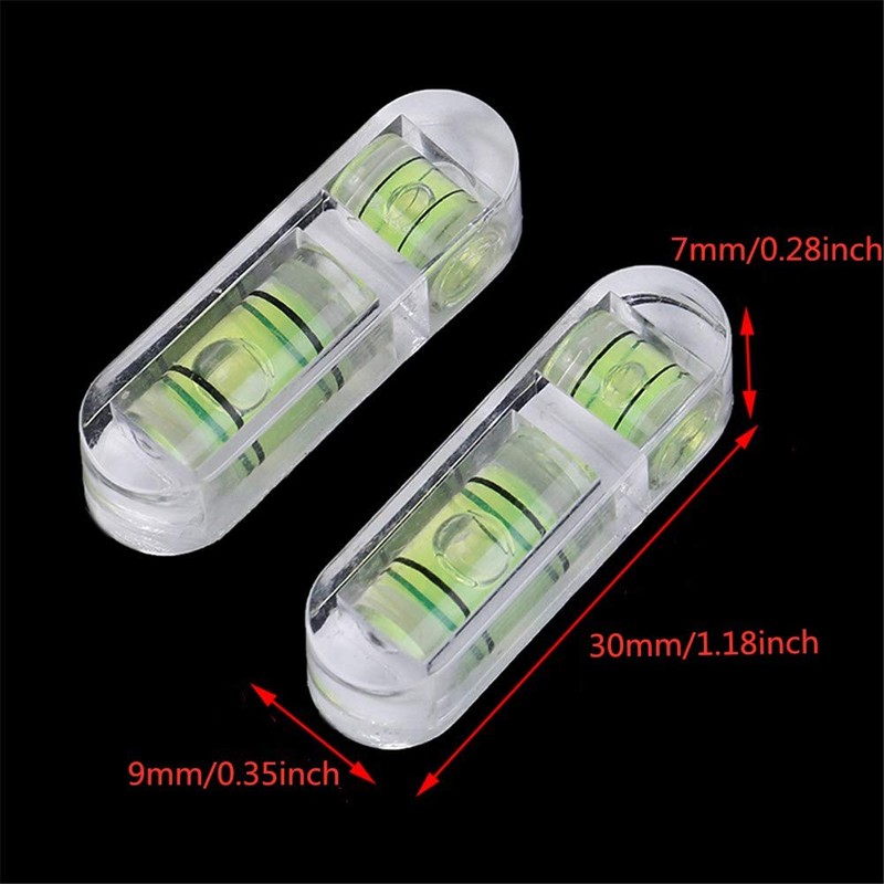 2Pcs/Set Mini Bubble Level 30x9x7mm Use for RV Tripod Camera
