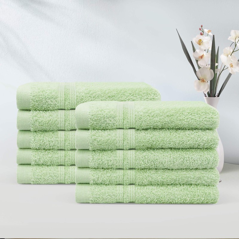 LINENOVA 100% Cotton Face Washer Towel (10 Pack) - Ultra-Soft,