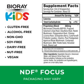 BIORAY BIORAY Kids NDF Focus, Citrus - 2 fl oz - Supports Cognitive Function, Enhances Clarity & Promotes Steady Energy Levels - Non-GMO, Vegetarian, Gluten Free - 1-2 Month Supply