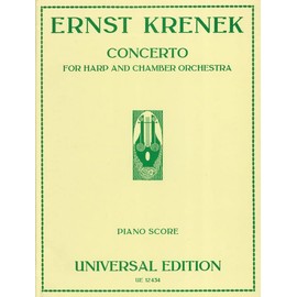 UNIVERSAL EDITION KRENEK ERNST - CONCERTO OP.126 - HARP AND CHAMBER ORCHESTRA Classical sheets Harp