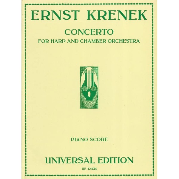 UNIVERSAL EDITION KRENEK ERNST - CONCERTO OP.126 - HARP AND