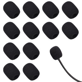 Disnace 12 Pack Foam Microphone Windscreen, Microphone Sponge Foam Covers, High-Quality Microphone Protector, Headset Microphone Foam Cover, Ideal Windscreen for Microphone, Versatile Mini Windscreens