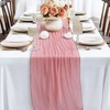 PATIKIL 10 Ft Cheesecloth Table Runner Rustic Gauze Terracotta Cheese