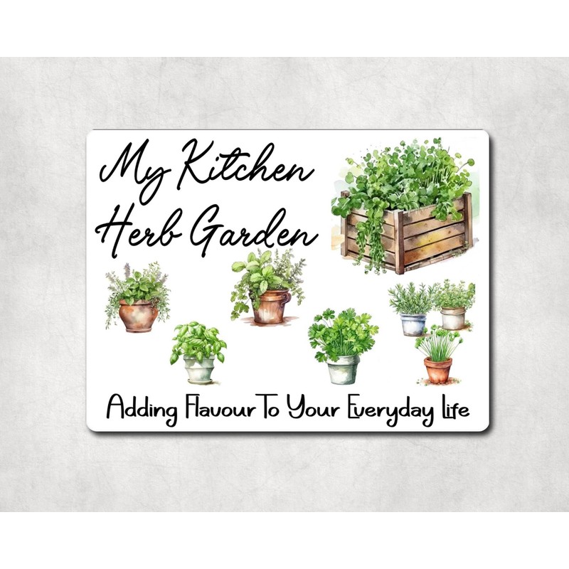 Garden Metal Sign Gift – My Kitchen Herb Garden –