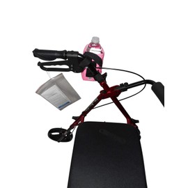 Beverage Holder for Rollator,Walker,Fully Padded Holds 16 fl oz Bottle or 12 oz Can Made in USA. (Pink)