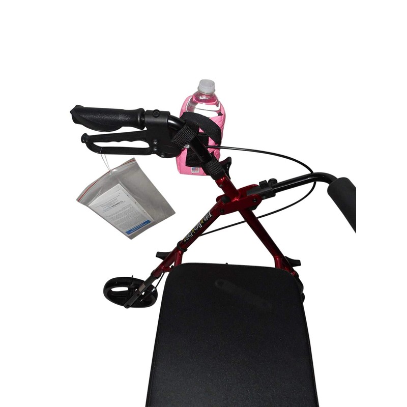 Beverage Holder for Rollator,Walker,Fully Padded Holds 16 fl oz Bottle