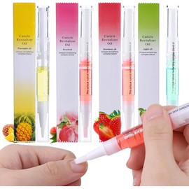 Paquete 12 Aceite Hidratante Revitalizante Natural Para Uña Cutículas Manicure Esmalte de Nutrición Para Uñas Húmedas Aplicador Lápiz Aroma Frutal Reparación Cutículas (Cherry)