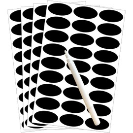 Small Oval Chalkboard Labels Waterproof Stickers for Sugar Jars,Party,Weddings and Kitchen
