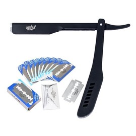 aashta Porta Navaja para Barbero Peluquero Razurar Barba con cajita de 10 filos