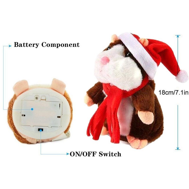 Christmas Talking Walking Voice Changing Electric Hamster Electronic Pet Plush