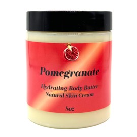 Ultra-Soft Shea Body Butter, 8oz Dry Skin Cream, Radiant Moisturized Skin, Natural Hydrating Body Lotion, Aloe Vera, Argan, Rosehip Oil, Kokum Shea Mango Butter BLACK LAVISH ESSENTIAL, Pomegranate 8oz